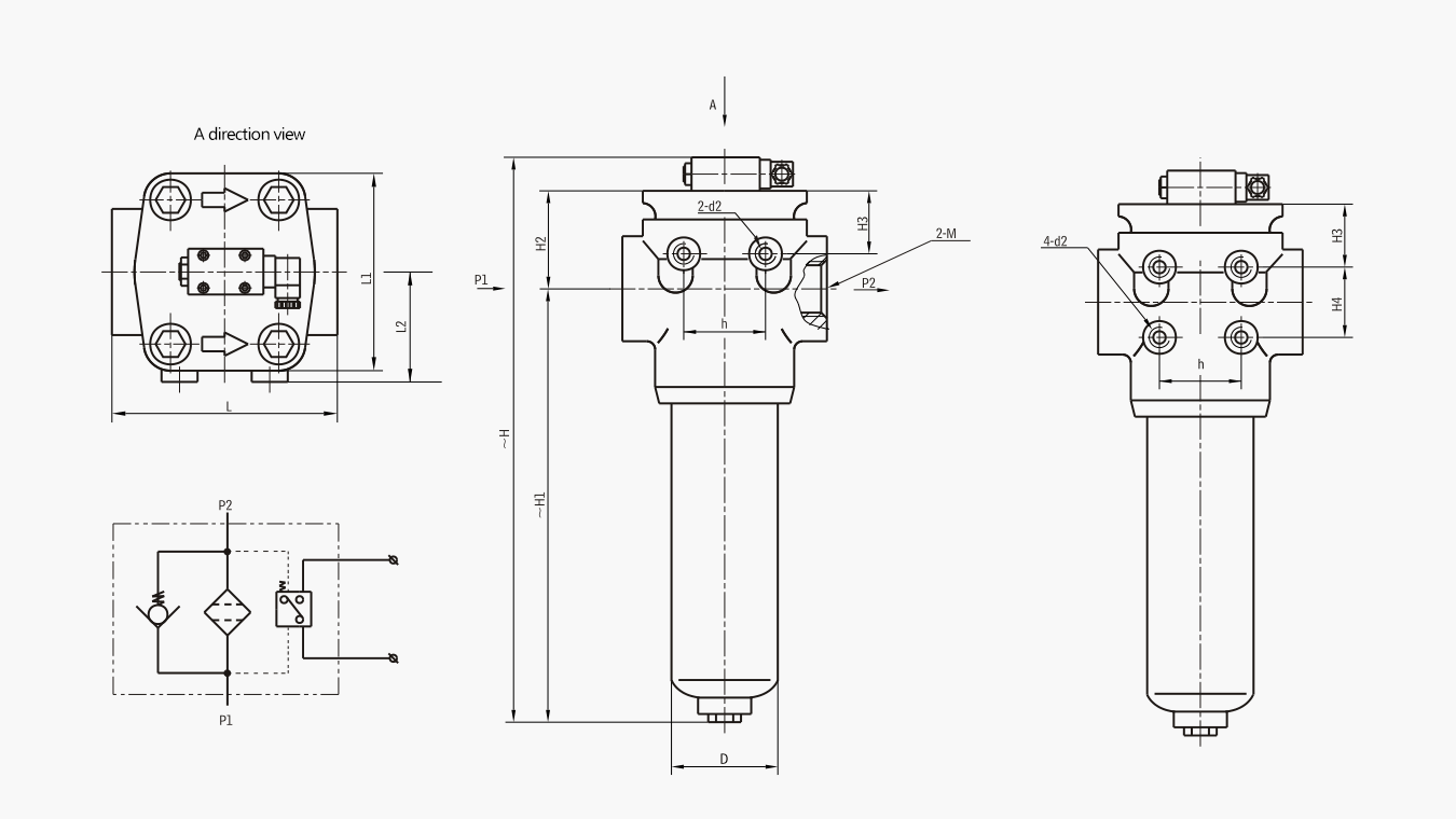 PLF series pressure pipeline filter tubular connection Size