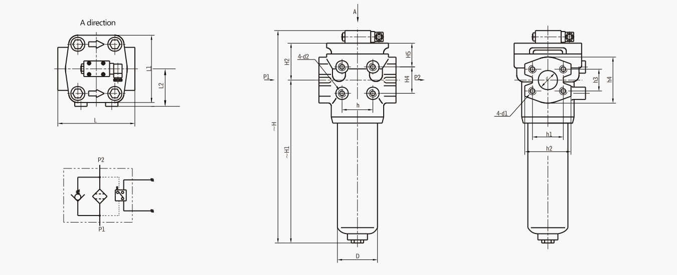 PLF series pressure pipeline filter flange connection Size