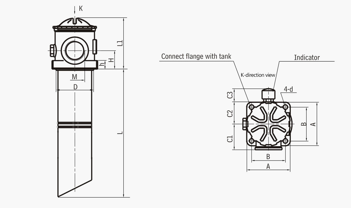 TFA series oil suction filter Threaded Connection