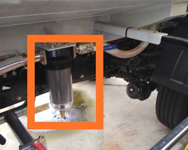 Use site of washing and sweeping vehicle