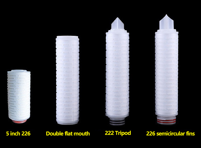 PP microporous folded filter element Different interfaces