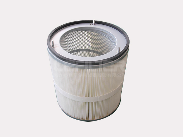 Dust filter cartridge for concrete mixing plant