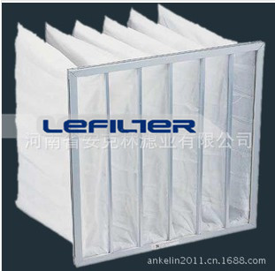 chemical fiber filtering media F5 class pleated bag filter