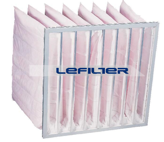 chemical fiber filtering media F7 class pleated bag filter
