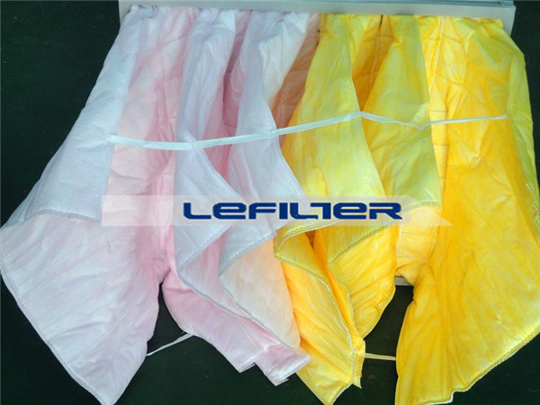 chemical fiber filtering media F8 class bag filters for air