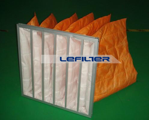 chemical fiber filtering media F6 class bag filter from manu