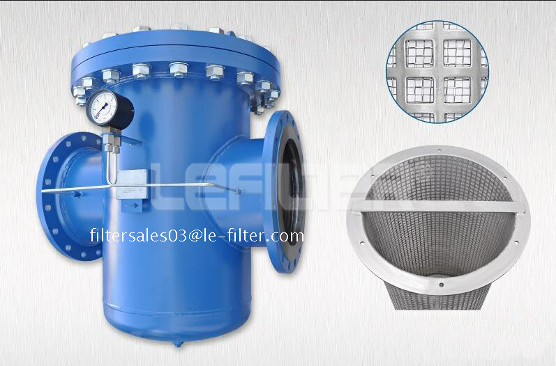 DN80 flanged connection 200 mesh stainless steel big basket