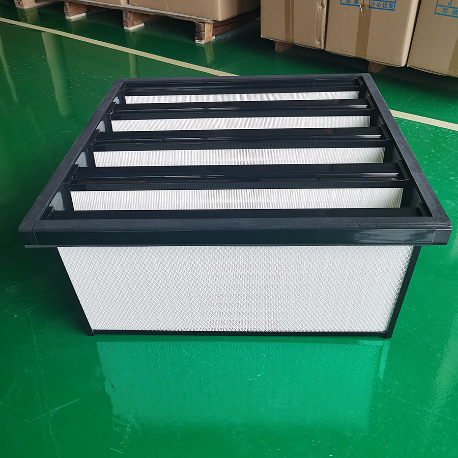 4V V-Shape Type Air Filter With Plastic Frame and Single Hea