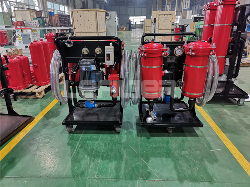 Portable hydraulic oil filter unit to waste oil recycling