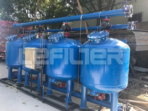 Shallow sand filter for waterworks